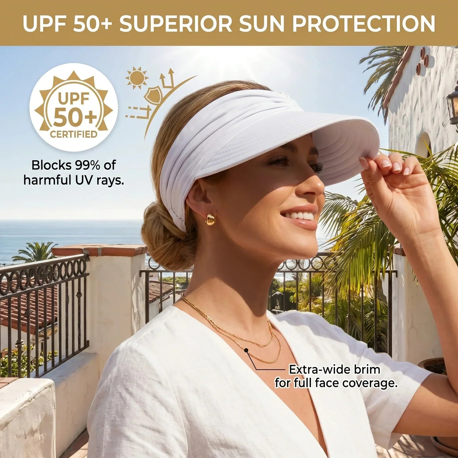 💥LAST DAY SALE 75%OFF💥UPF 50+ Sun Visor Ponytail Hat — shop and try on with AI characters