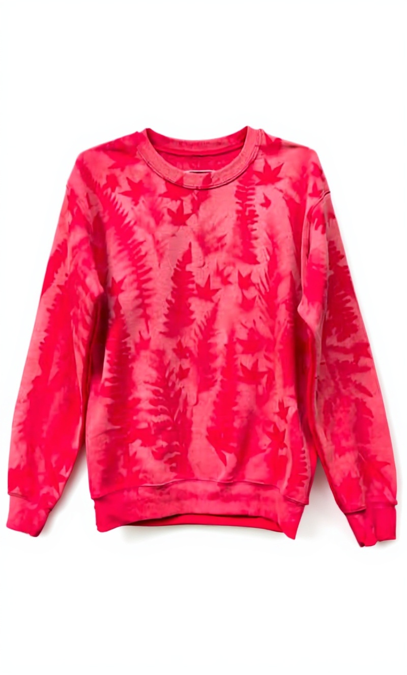 Pink tie-dye sweatshirt — shop and try on with AI characters