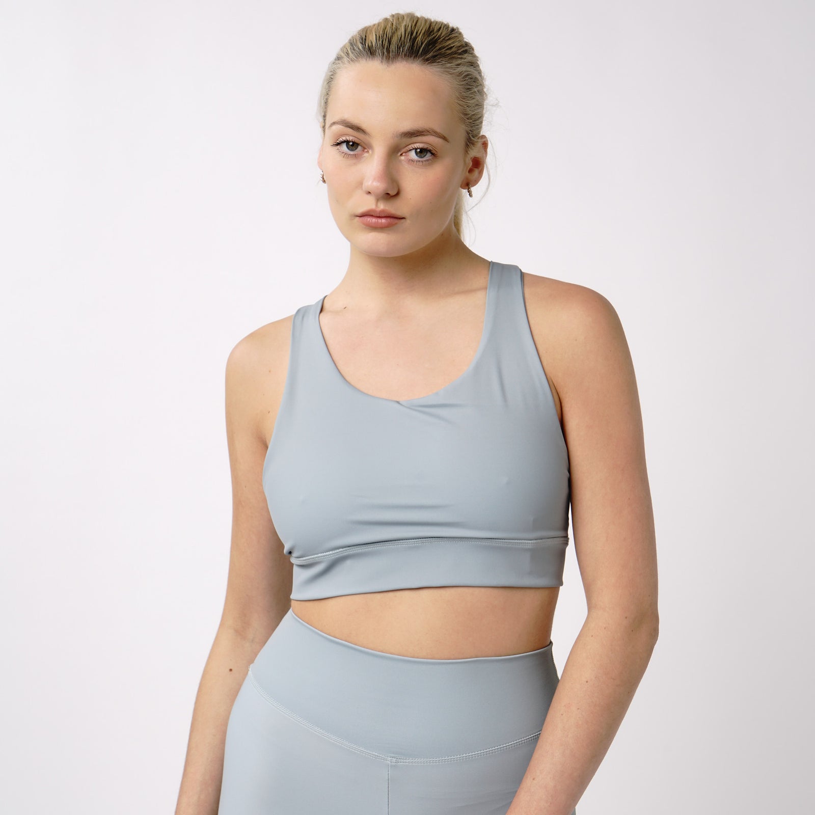 Omnitau Women's Astoria Racerback Gym Sports Bra - Matte Grey — shop and try on with AI characters