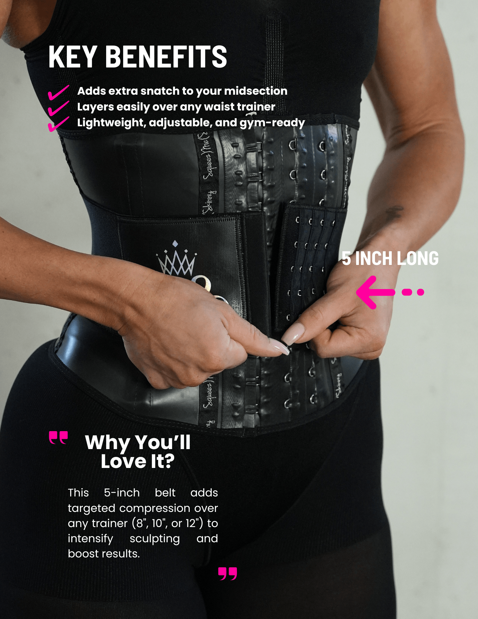 MINI SQUEEZ BELT – Double the Compression, Double the Curves! — shop and try on with AI characters