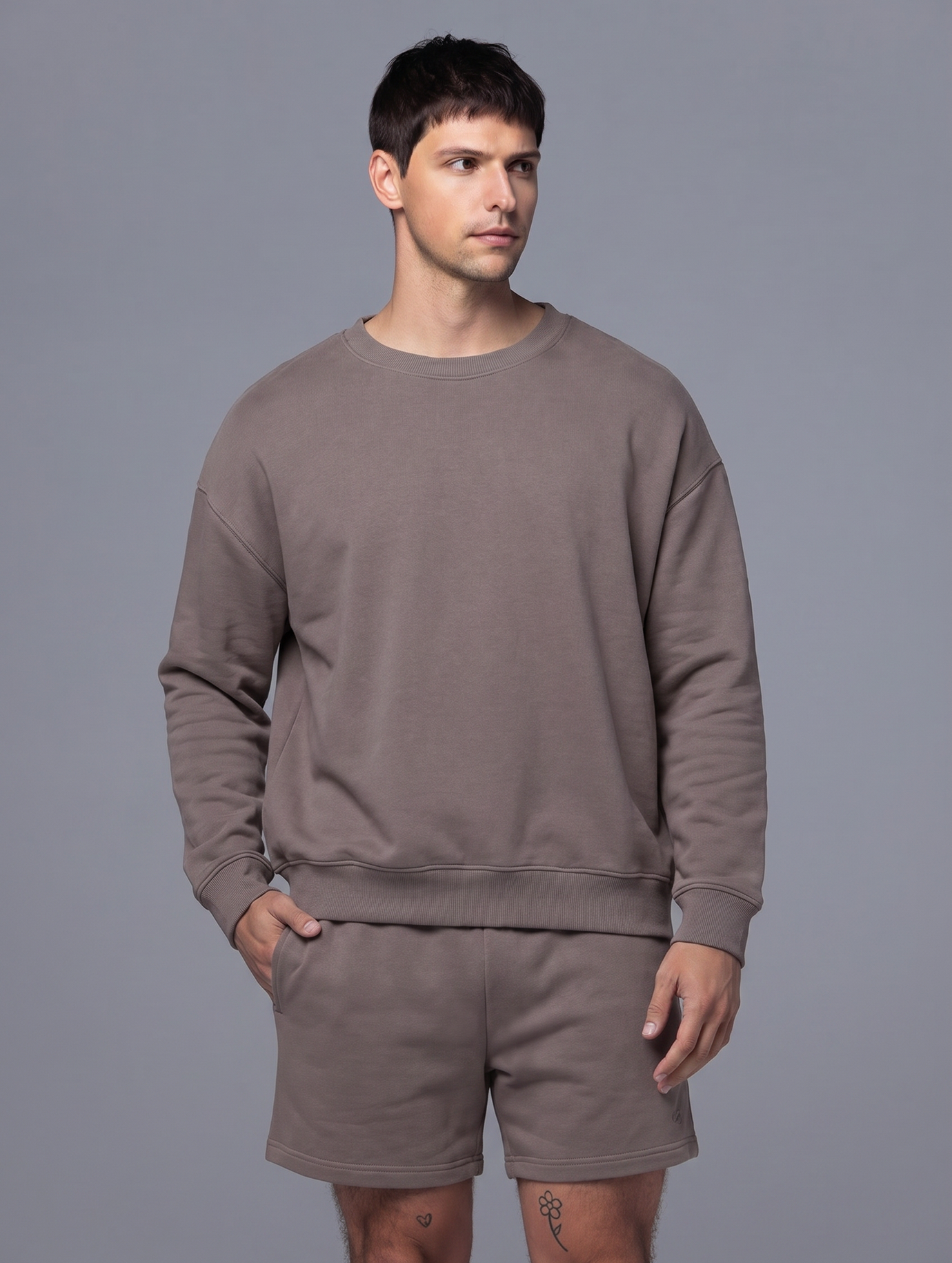 Allwear Organic Crew Neck Sweatshirt 2.0 (3-Pack) — shop and try on with AI characters