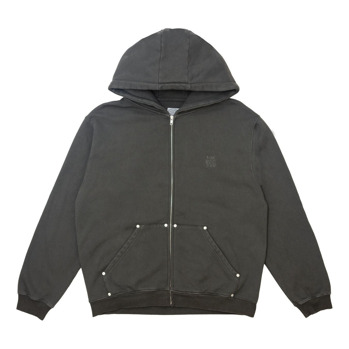 Hoddle HDL Monogram Zip Hood Black — shop and try on with AI characters