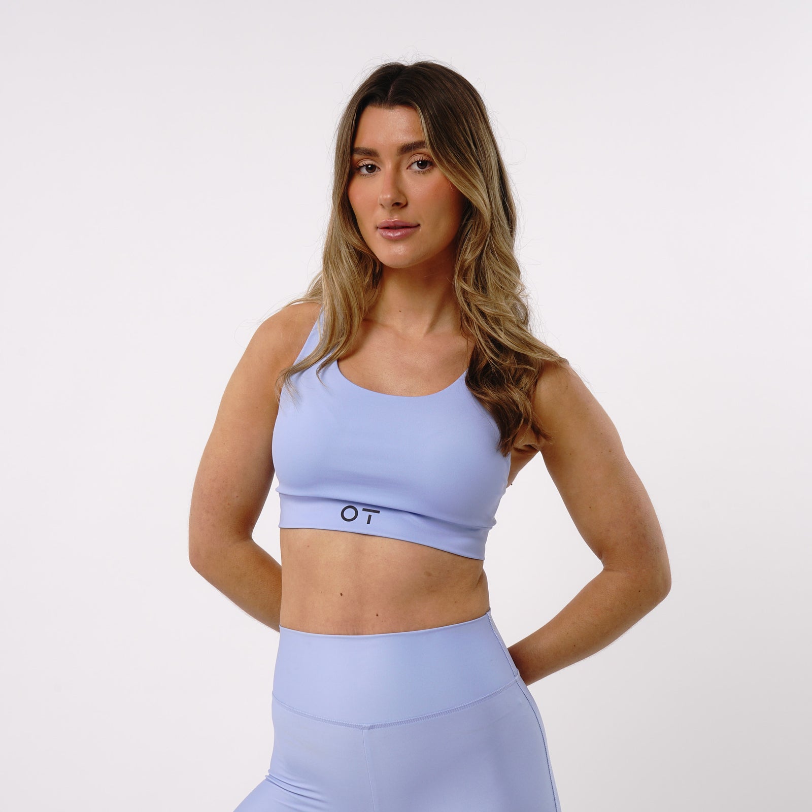 Omnitau Women's Tasmania Racerback Gym Sports Bra - Cornish Blue — shop and try on with AI characters