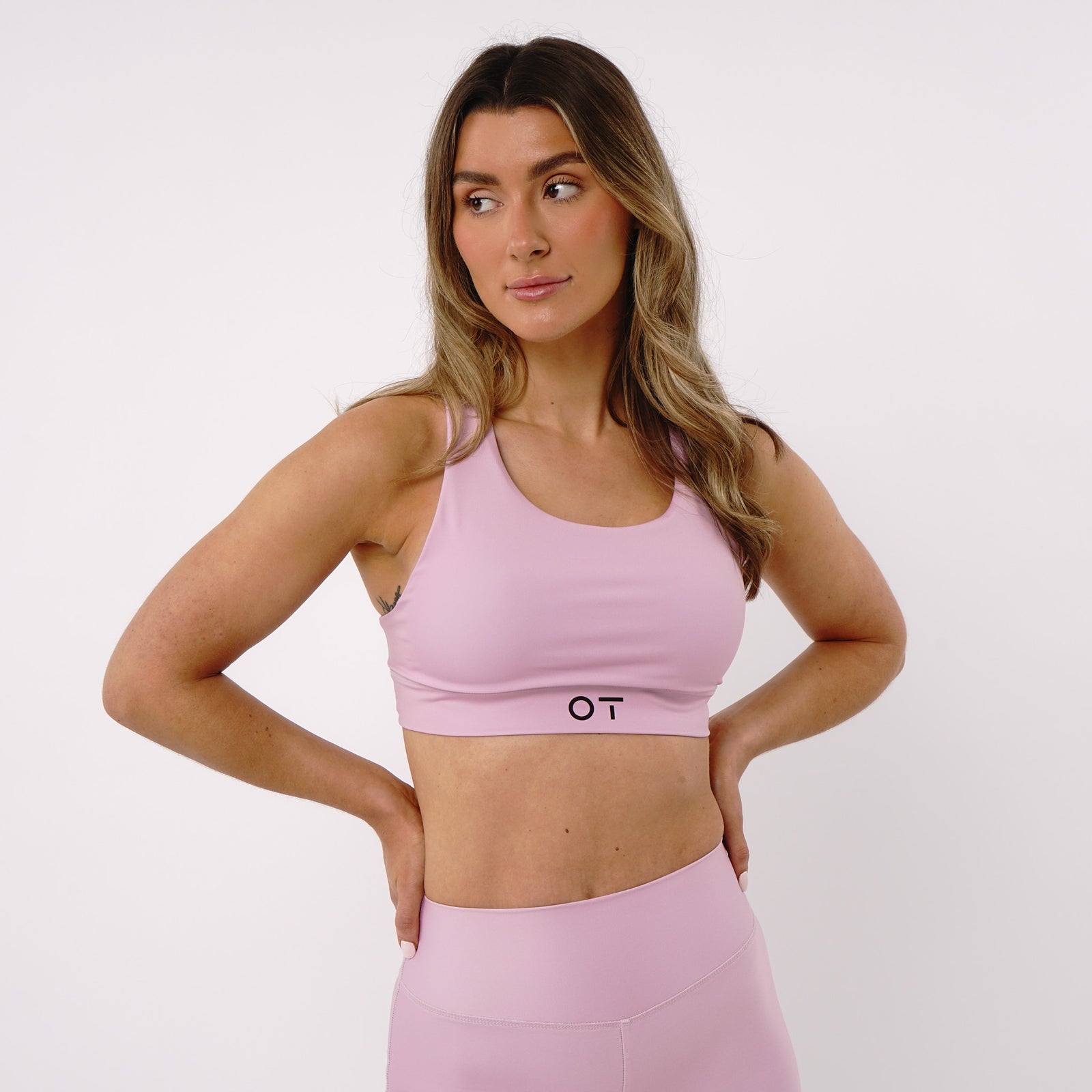 Omnitau Women's Tasmania Racerback Gym Sports Bra - Verde Pink — shop and try on with AI characters