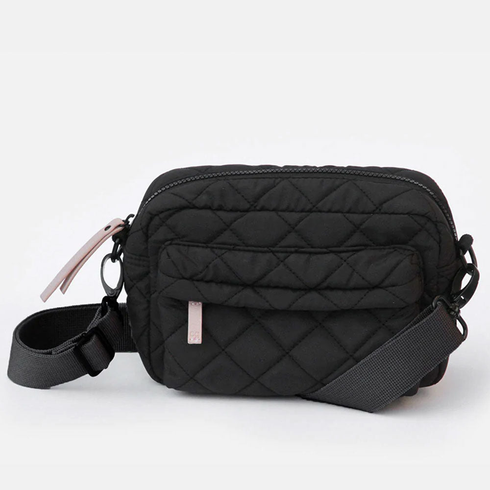 Black Quilted Crossbody Bag — shop and try on with AI characters