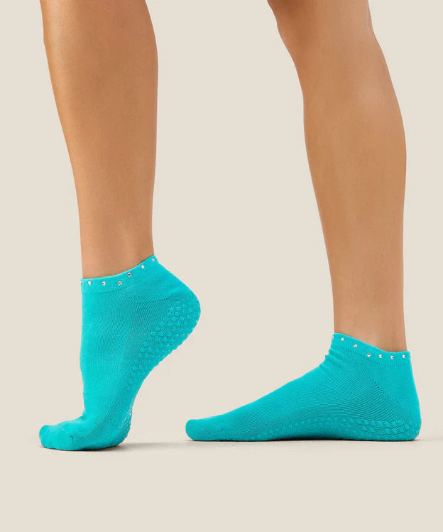 Low Rise Grip Socks | Gem Aqua — shop and try on with AI characters