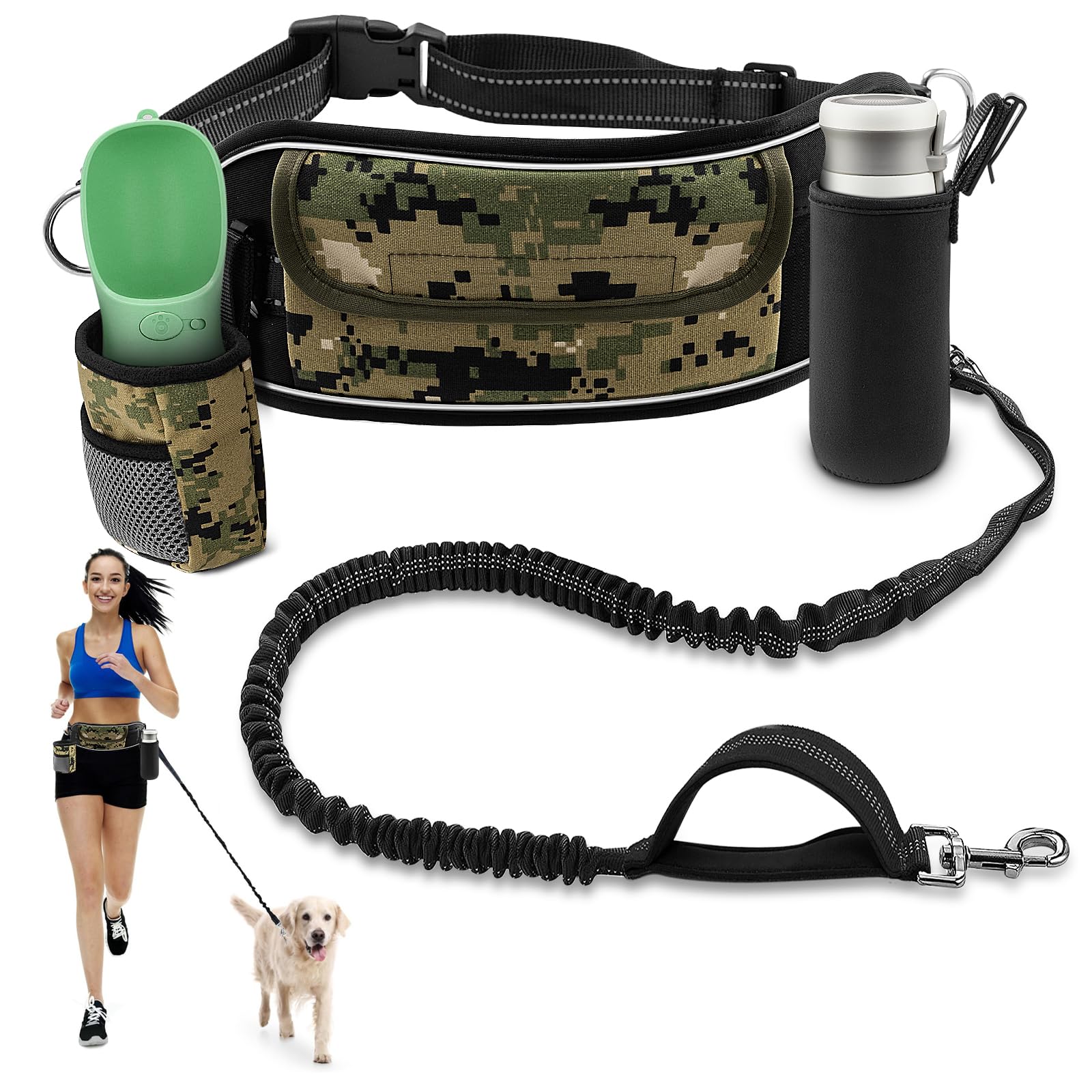 Hands-Free Dog Leash Fanny Pack with Water Holder — shop and try on with AI characters