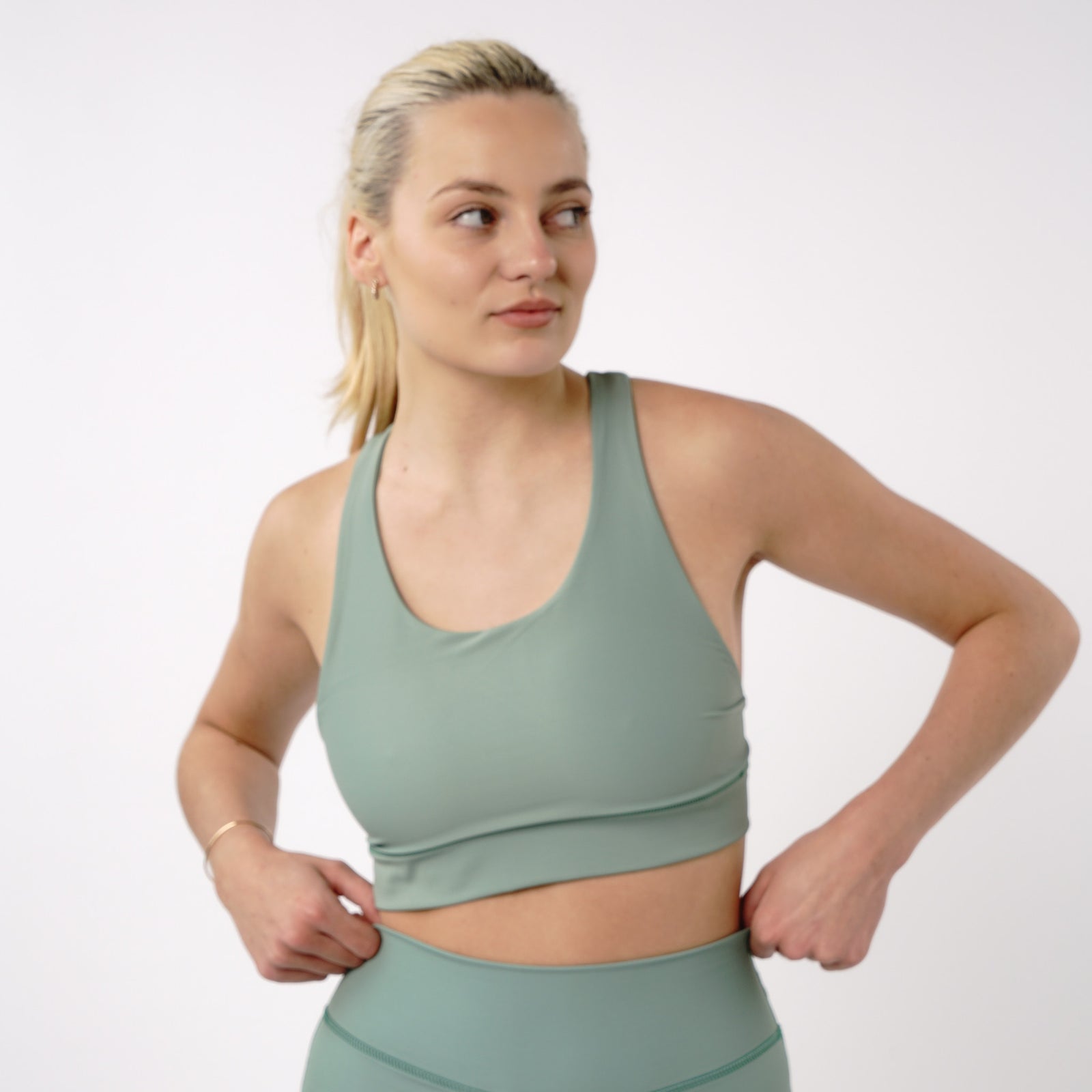 Omnitau Women's Astoria Racerback Gym Sports Bra - Matcha Green — shop and try on with AI characters