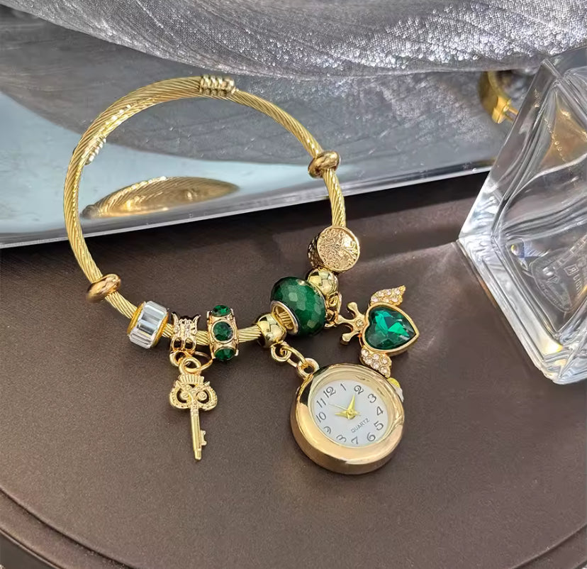 Vintage Charm Bracelet Watch — shop and try on with AI characters