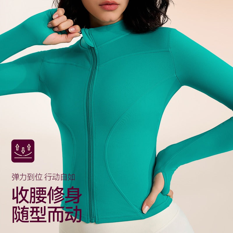 Long Sleeve Zipper Sports Jacket Teal Pakistan Gym Wear — shop and try on with AI characters