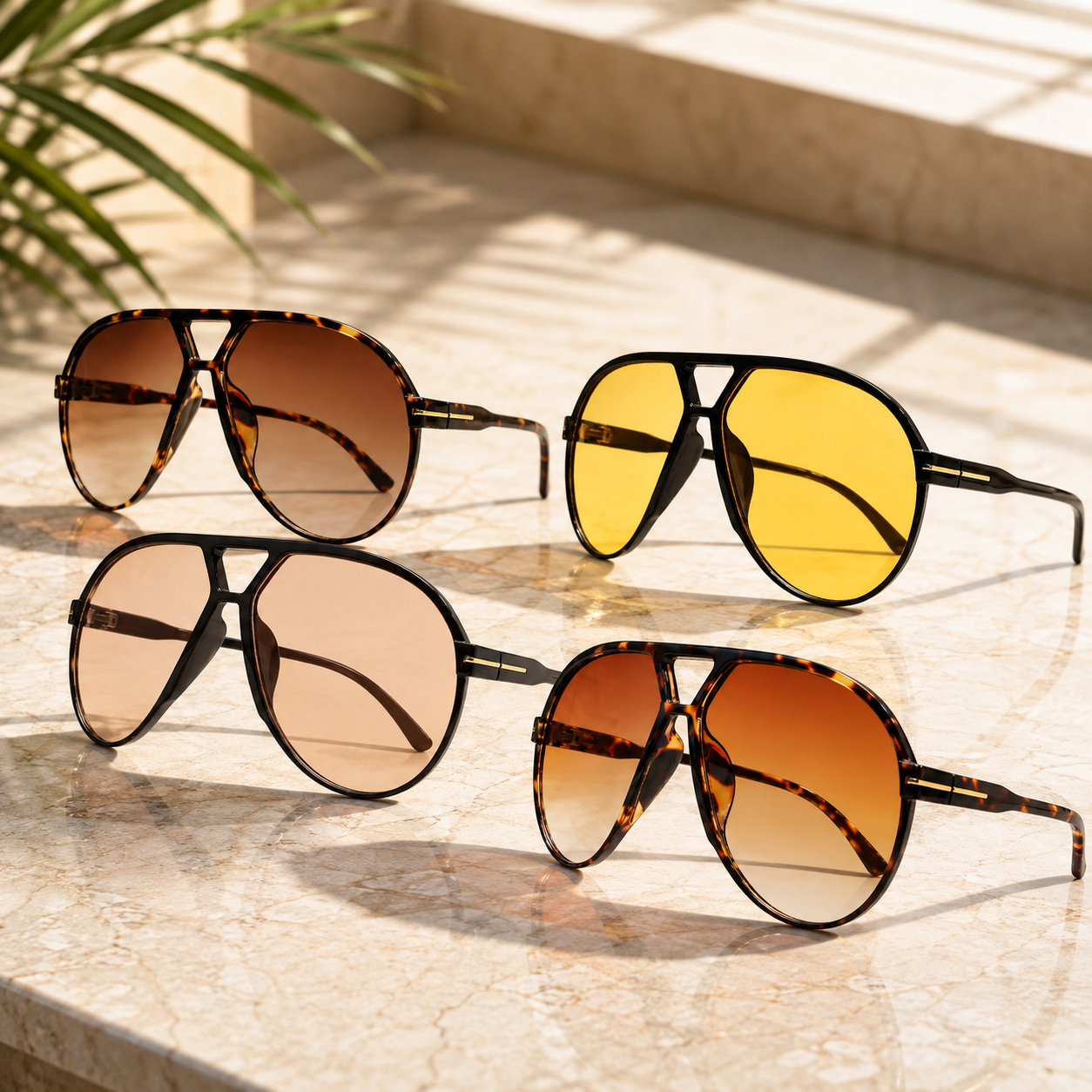 Amara Retro Aviator Sunglasses — shop and try on with AI characters