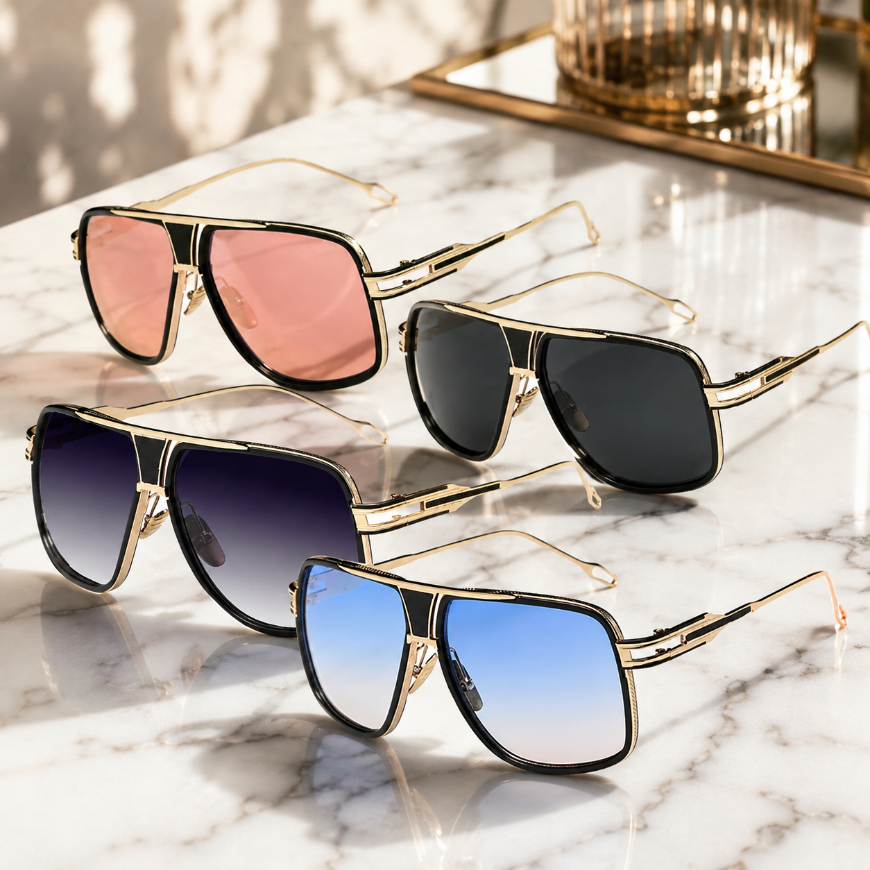 Aviator Sunglasses for Men — shop and try on with AI characters