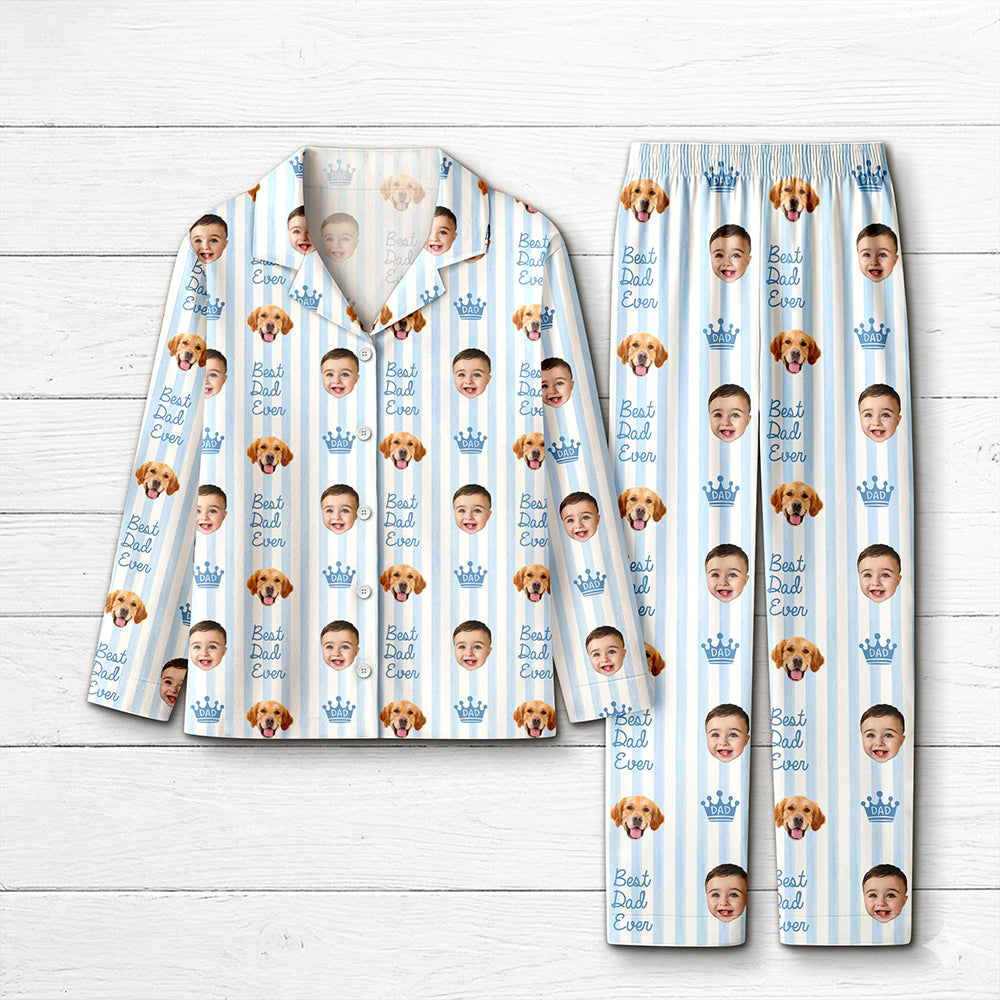 Personalized Pajamas with Kids Photo - Best Dad Mom Ever Pajamas CH07 911986 — shop and try on with AI characters