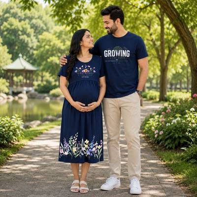 Growing a Tiny Human Feeding & Nursing Dress with Matching Dad T-Shirt