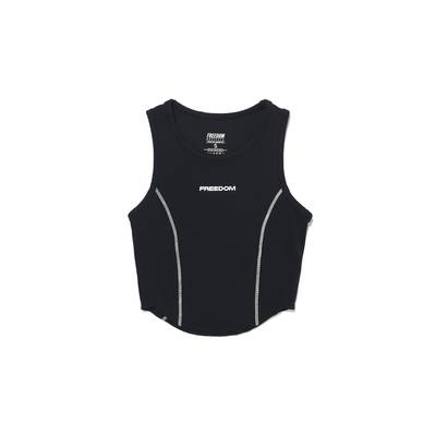 Simple Contrast Point Tank Top (Black)