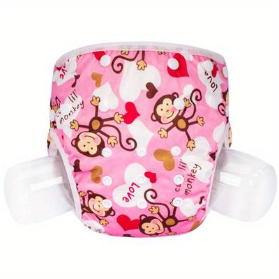 Reusable Swim Diaper | One Size Fits All | Pink Monkey