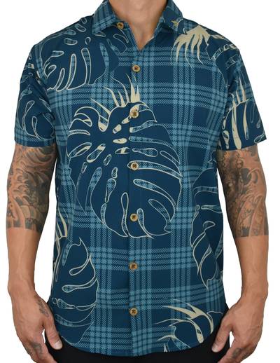'Palaka - Marine' ULTRA Aloha (Hawaiian) Shirt