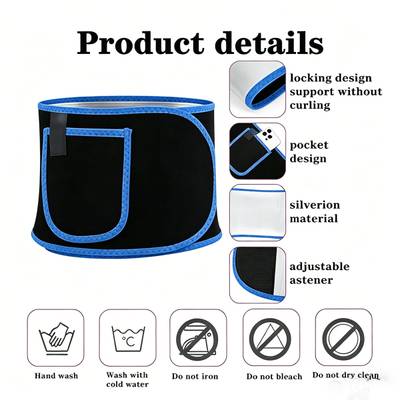 Neoprene Waist Trimmer Belt with Phone Pocket – Unisex Sweat Band for Workouts