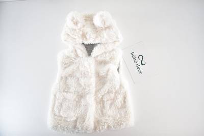 Fluffy bear hooded gilet