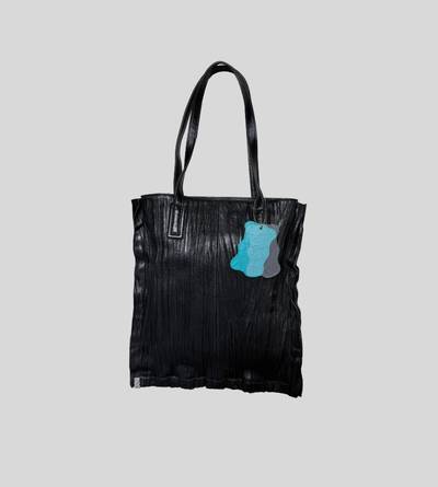 Pleated Leather Tote Bag