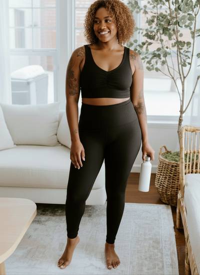 The French Terry Bamboo High Rise Leggings