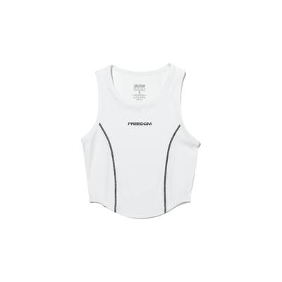 Simple Contrast Point Tank Top (White)
