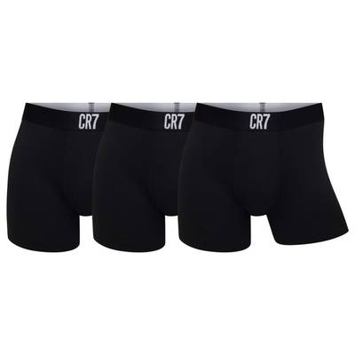 CR7 Boxers Homem Pack de 3 em Microfibra Perfurada – Pretos, Perna Mais Comprida, Respiráveis e Ajuste Perfeito