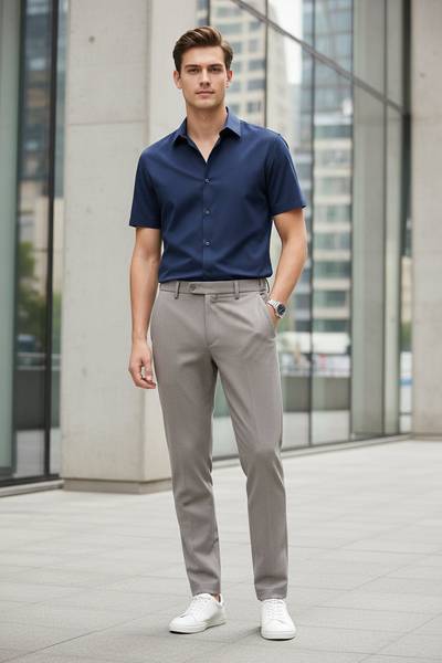 Autumn and Winter Coffee Stretchable Waist Thickened Brushed Casual Pants