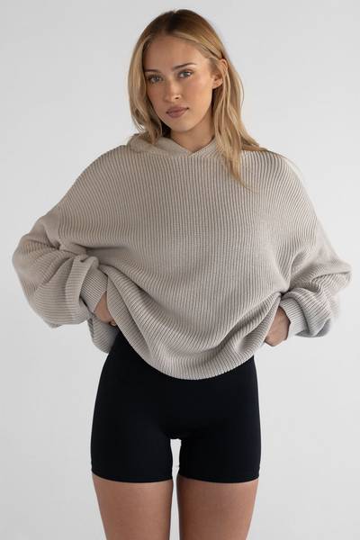 Natural Knit Hoodie - Almond