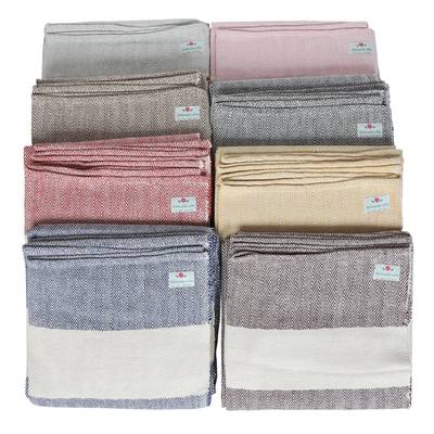 Handwoven Organic Cotton Herringbone Blanket: Yoga, Meditation, Home Decor