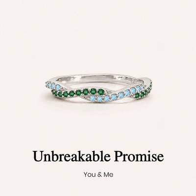 Wavy Birthstone Promise Ring
