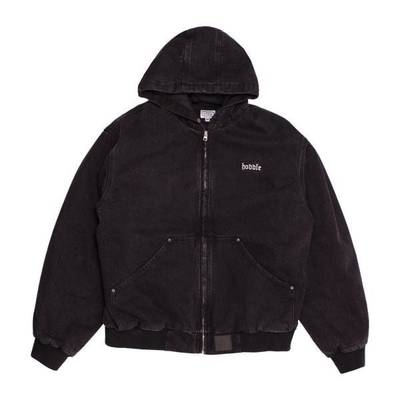 Hoddle Hooded Quilted Denim Jacket Black
