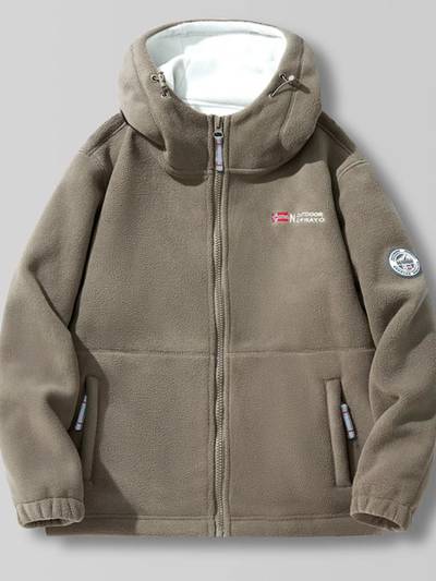 Men's Plus Size Outdoor Fleece Hooded Jacket