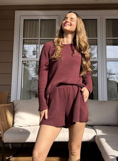 The Organic Cotton Waffle Long Sleeve Top