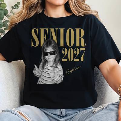 Senior Personalized Photo Upload With Custom Name - Personalized Custom Unisex T-shirt, Hoodie - FAM1110_BBAS