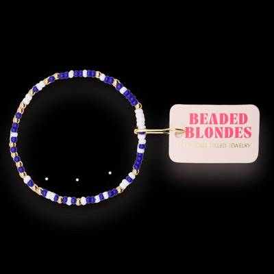 Cobalt Blue and White Sprinkle Bracelet