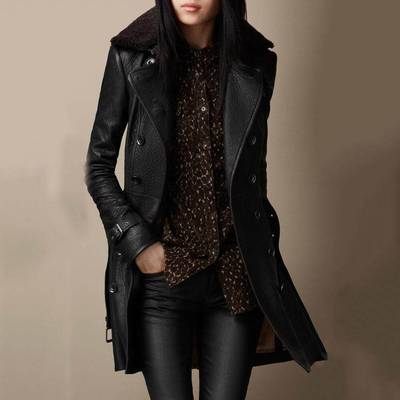 Eleanor - Luxurious Leather Trench Coat