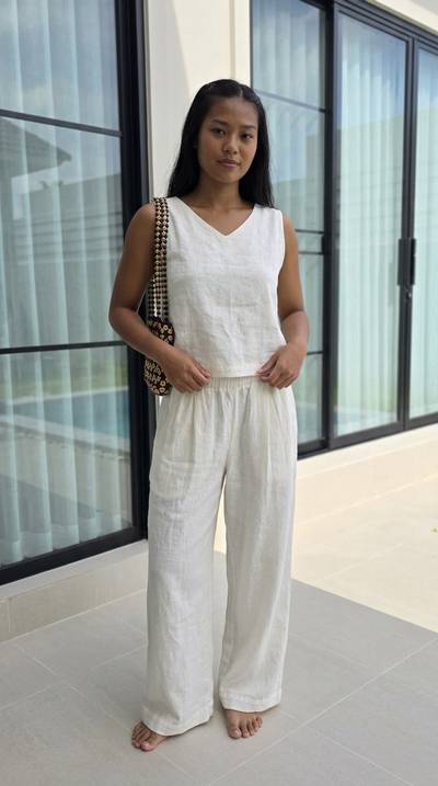 Lina wearing Cambria Pants