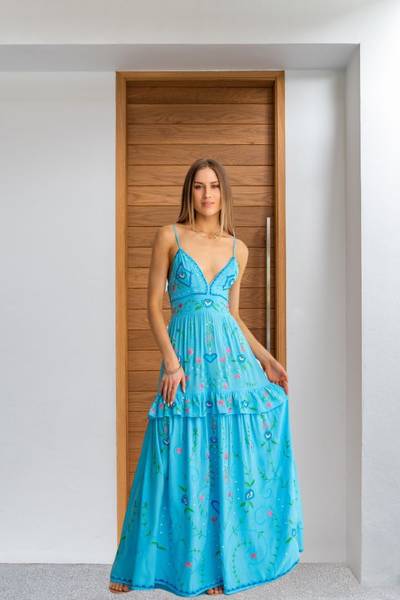Mediterranean Dreams Maxi Slip Dress