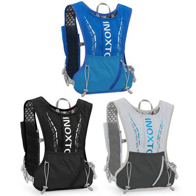 Sport Hydration Vest with 15 oz & 50 oz Water Bladders — 5L Storage, Reflective, Adjustable | Trail Running & Hiking