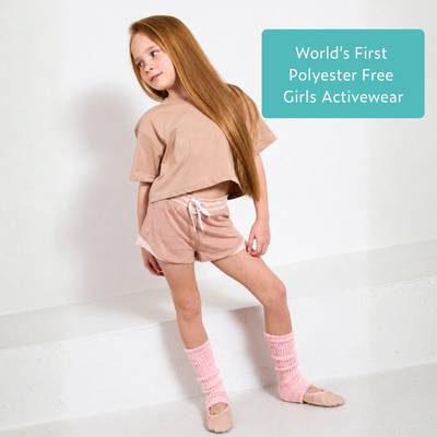 Organic Cotton & Plant-Based Girls' Summer Set: Blush Pink Crop Tee & Shorts