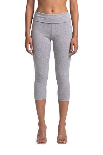 Foldover Waist Cotton Capri Leggings