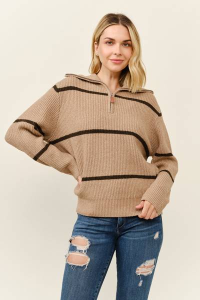 Cielo Womens Knit Zip Up Sweater - SW4560