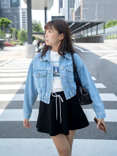 Sporty Drawstring Skirt With Inner