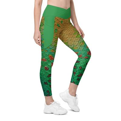 Pumpkinseed Cross waist leggings with pockets