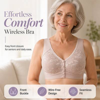 ⏰Last Day Sale 54% Off💃Front Closure Wire-Free Bra for Elderly Women Seamless Vest Style Plus Size