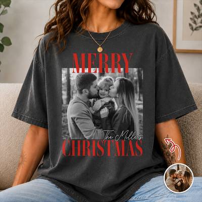 Custom Family Photo Merry Christmas Comfort Shirt LM32 669807