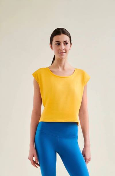 Organic Cotton Cropped Dance Vest - Sunshine Yellow - Wellicious Community Sale