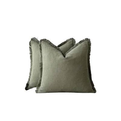 Ruffled Cotton Linen Cushion Cover