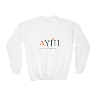 Kids Crewneck Sweatshirt — AYÍH Logo Pullover (Feel Better, Live Better)